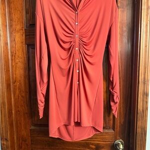 Cinq à Sept Rust Button Down Shirt Dress